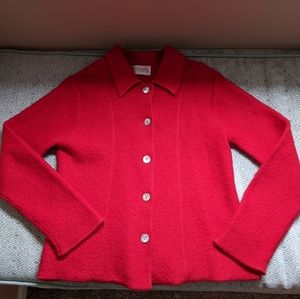 Casual Corner Annex Red Wool Sweater Coat
